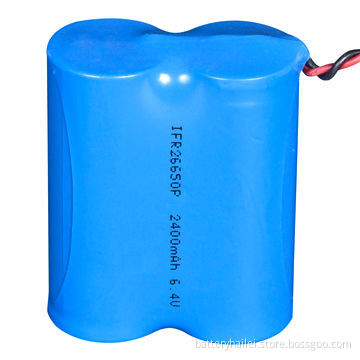 LiFePO4 Battery Pack, High-power Type with 6.4V Nominal Voltage, 2,400mAh Capacity, UL-certified